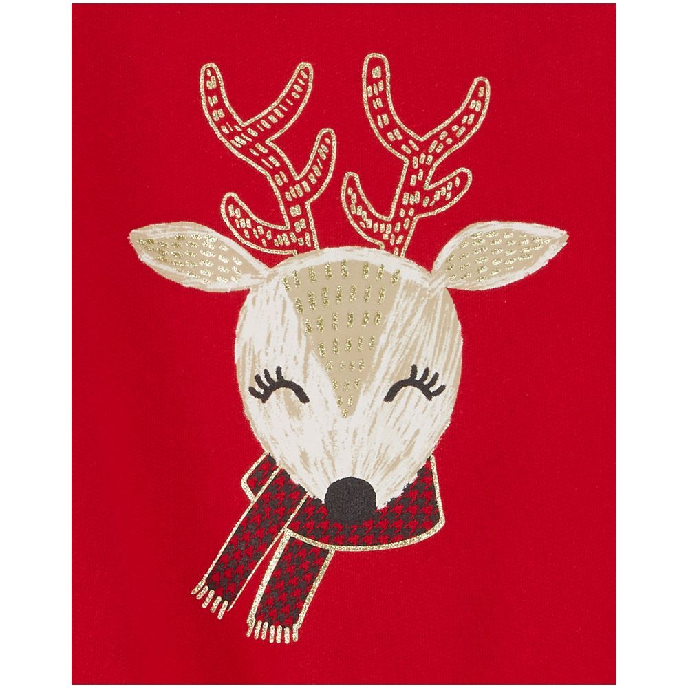 Carters - 2pc-Set - Reindeer Fleece Top & Leggings - Red