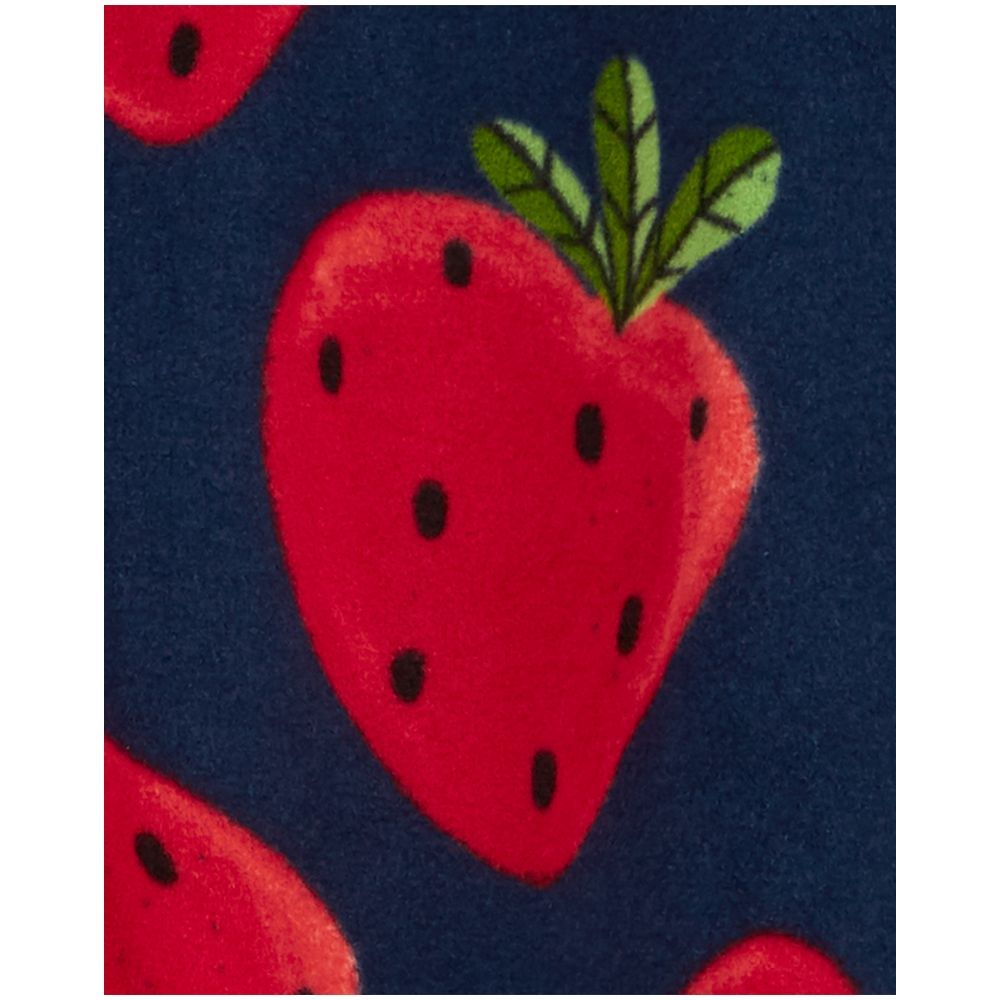 Carters - Strawberry Fleece Footie Sleepsuit - Navy Blue