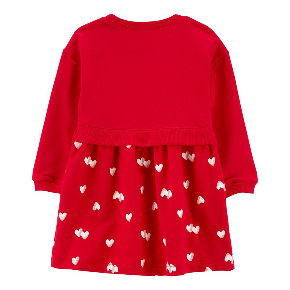 Carters - Baby Girls Love Hearts French Terry Dress - Red