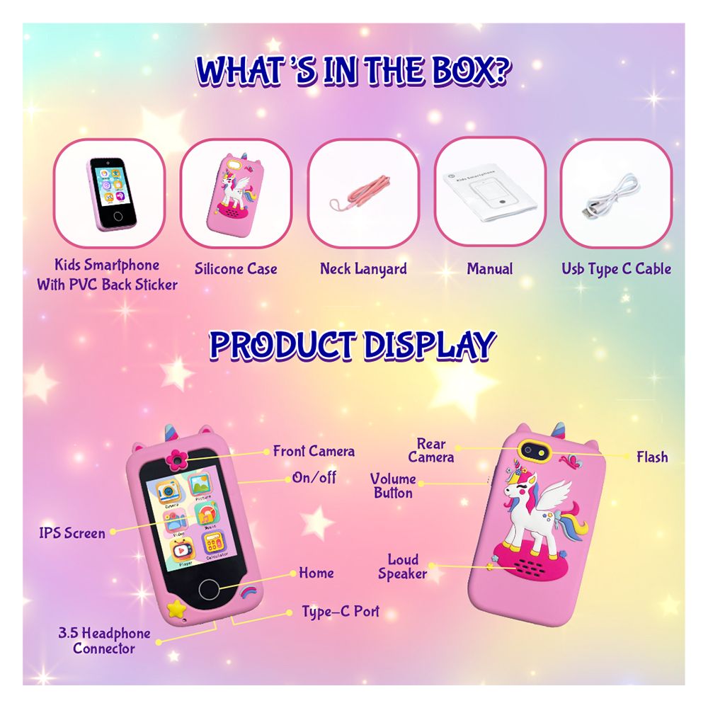 ESSEN - Kids Smart Phone Toy for Girls - Pink