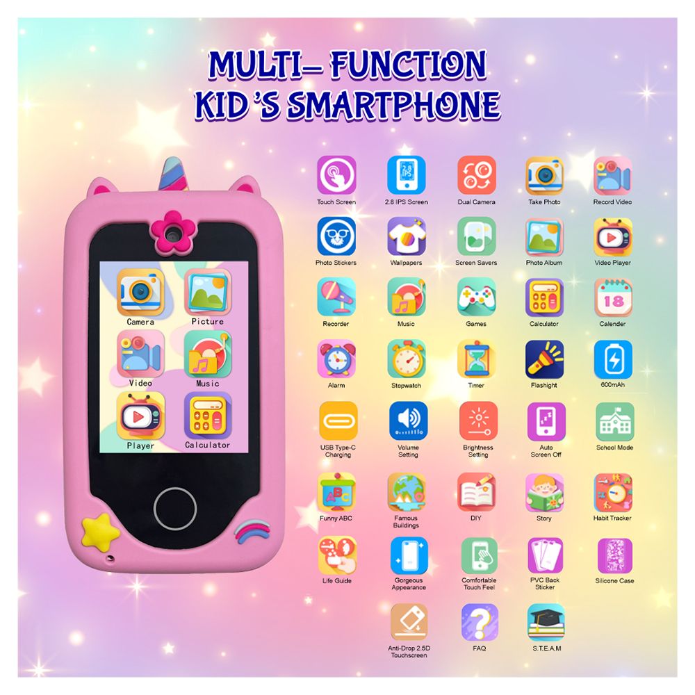 ESSEN - Kids Smart Phone Toy for Girls - Pink