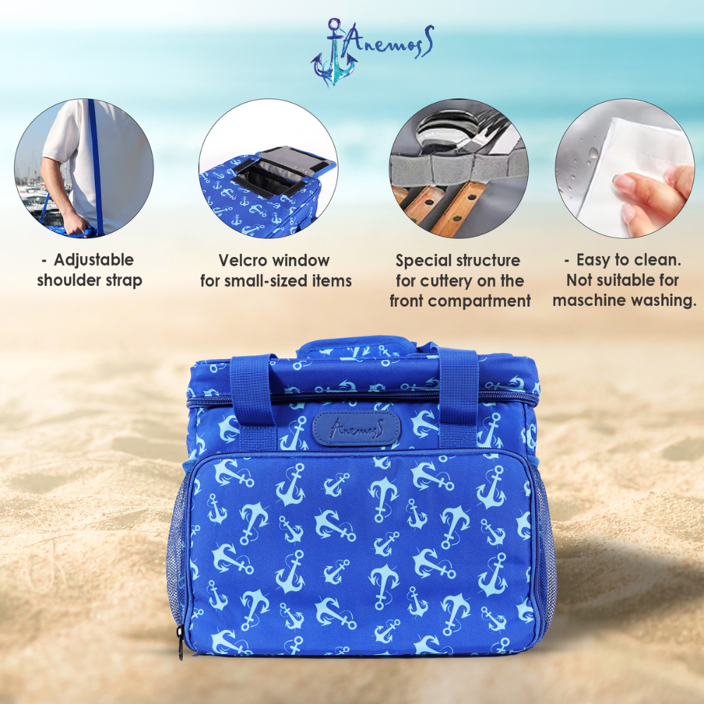 Anemoss - Anchor Insulated Cooler Lunch Bag - Blue - 18.5 L