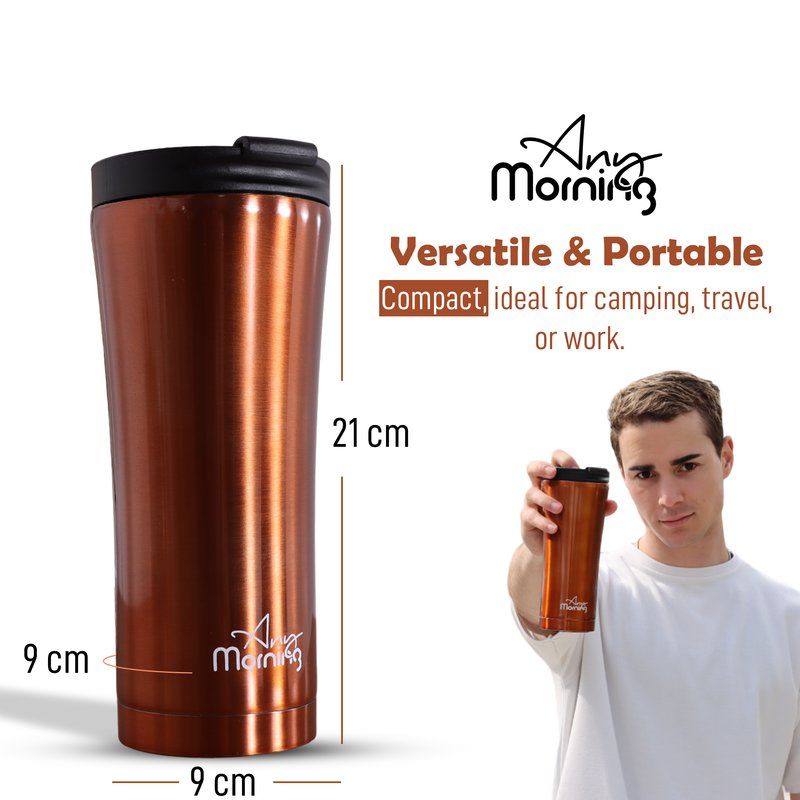 Any Morning - Stainless Steel Travel Mug - 444ml - Copper