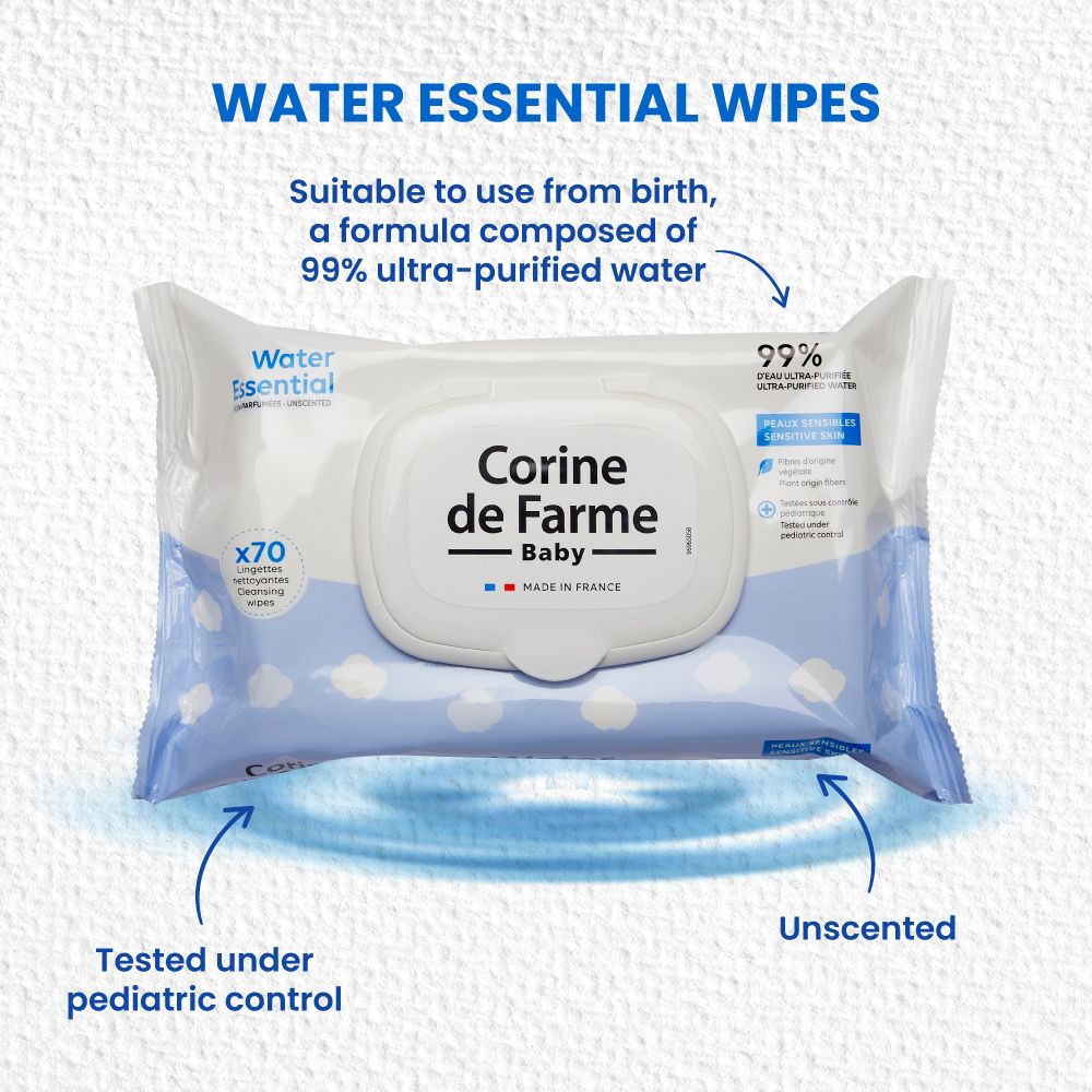 Corine De Farme - Baby Water Essential Wipes - 70pcs