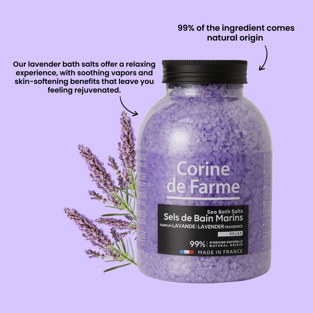 Corine De Farme - Bath Sea Salt Lavender 1.3kg