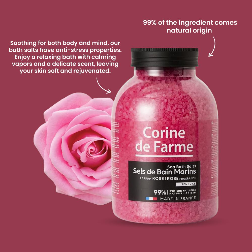 Corine De Farme - Bath Sea Salt Rose 1.3kg