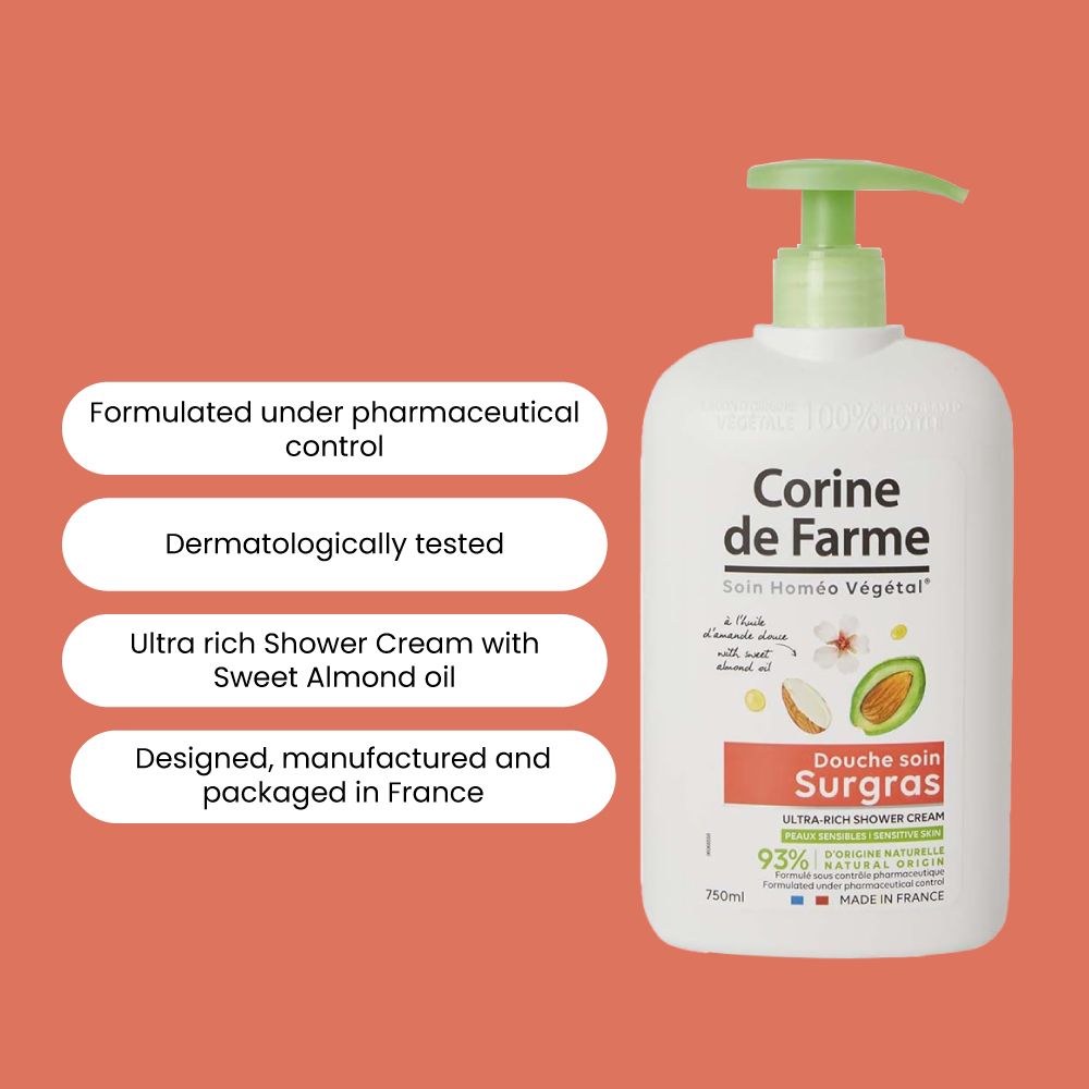 Corine De Farme - Shower Cream Sweet Almond Oil 750ml