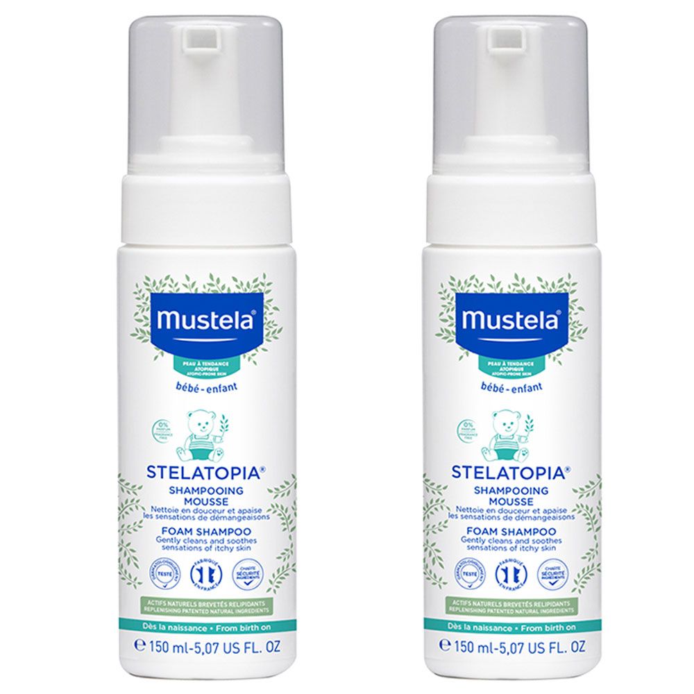 Mustela - Stelatopia Foam Shampoo Pack of 2 - 150ml Each