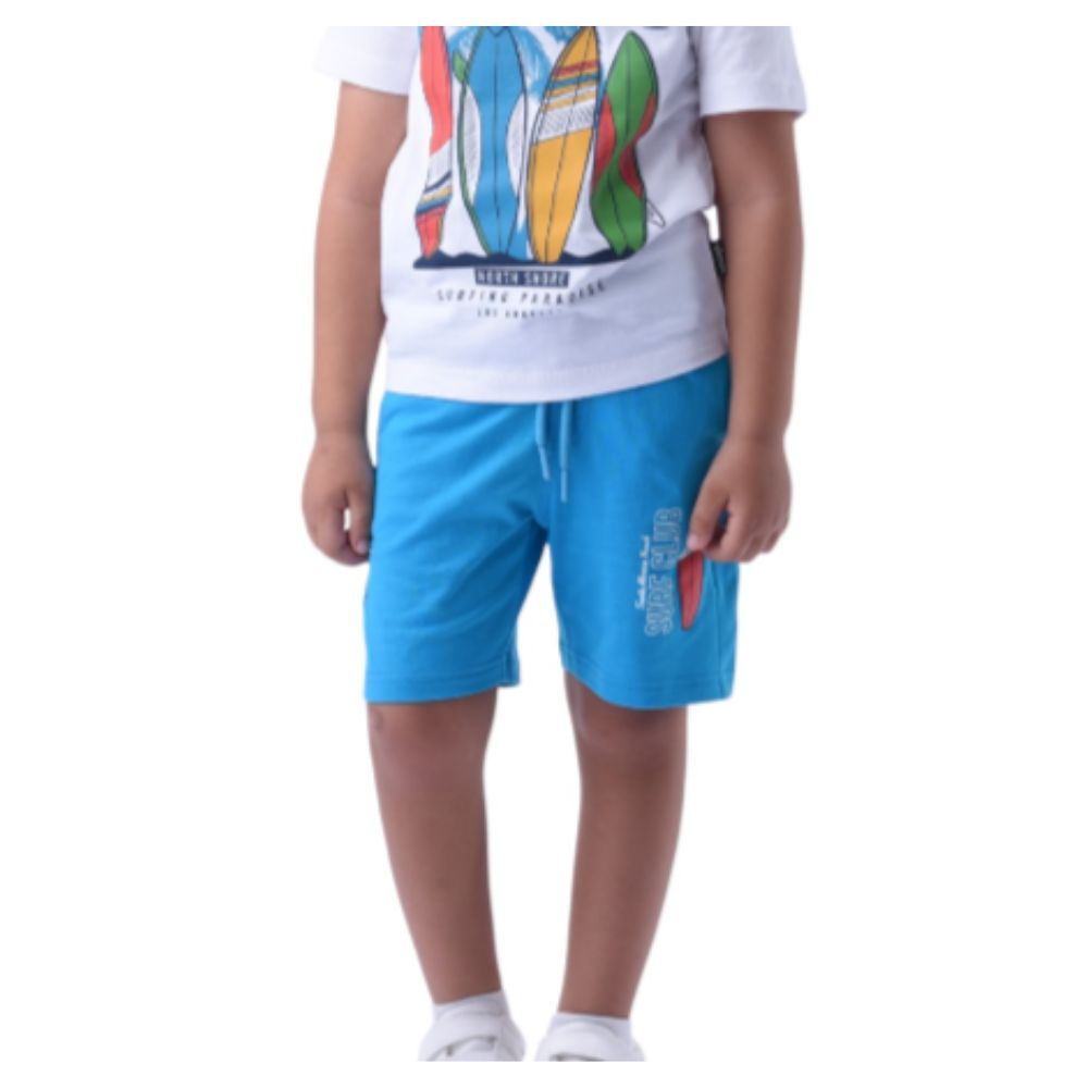 Victor and Jane - 2pc-Set - Boy's Cotton T-Shirt and Shorts - Blue