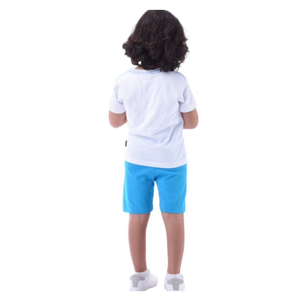 Victor and Jane - 2pc-Set - Boy's Cotton T-Shirt and Shorts - Blue