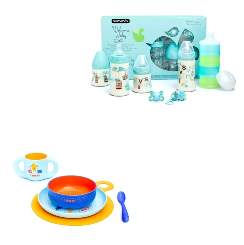 Suavinex Welcome Baby Set + Toddler Boo Feeding Set - Boy