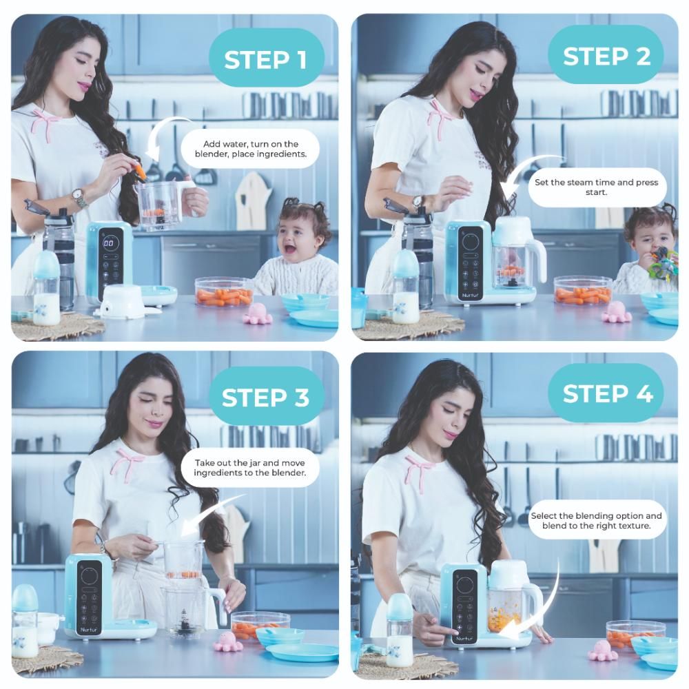 Nurtur Cozi - Krave 6-in-1 Baby Food Maker With Digital Touch Control & Auto-Blending Options