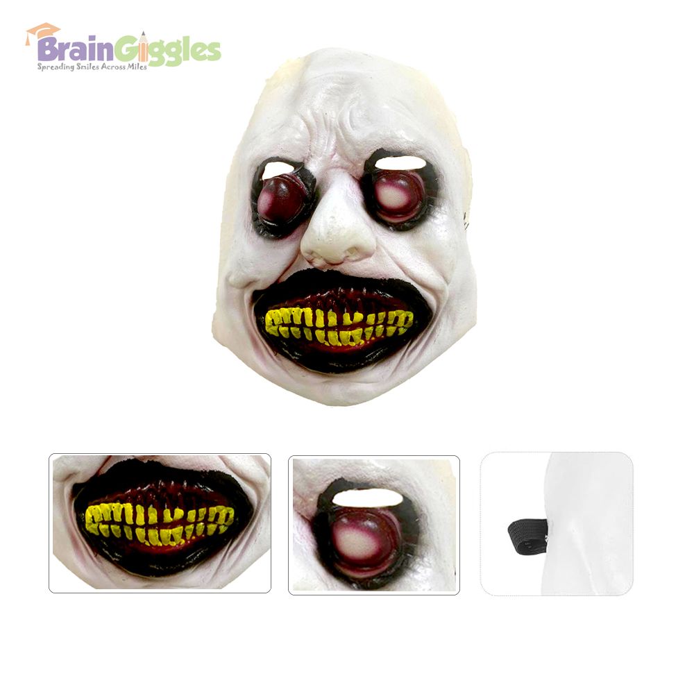 Brain Giggles - Halloween Creepy Scary Mask - White