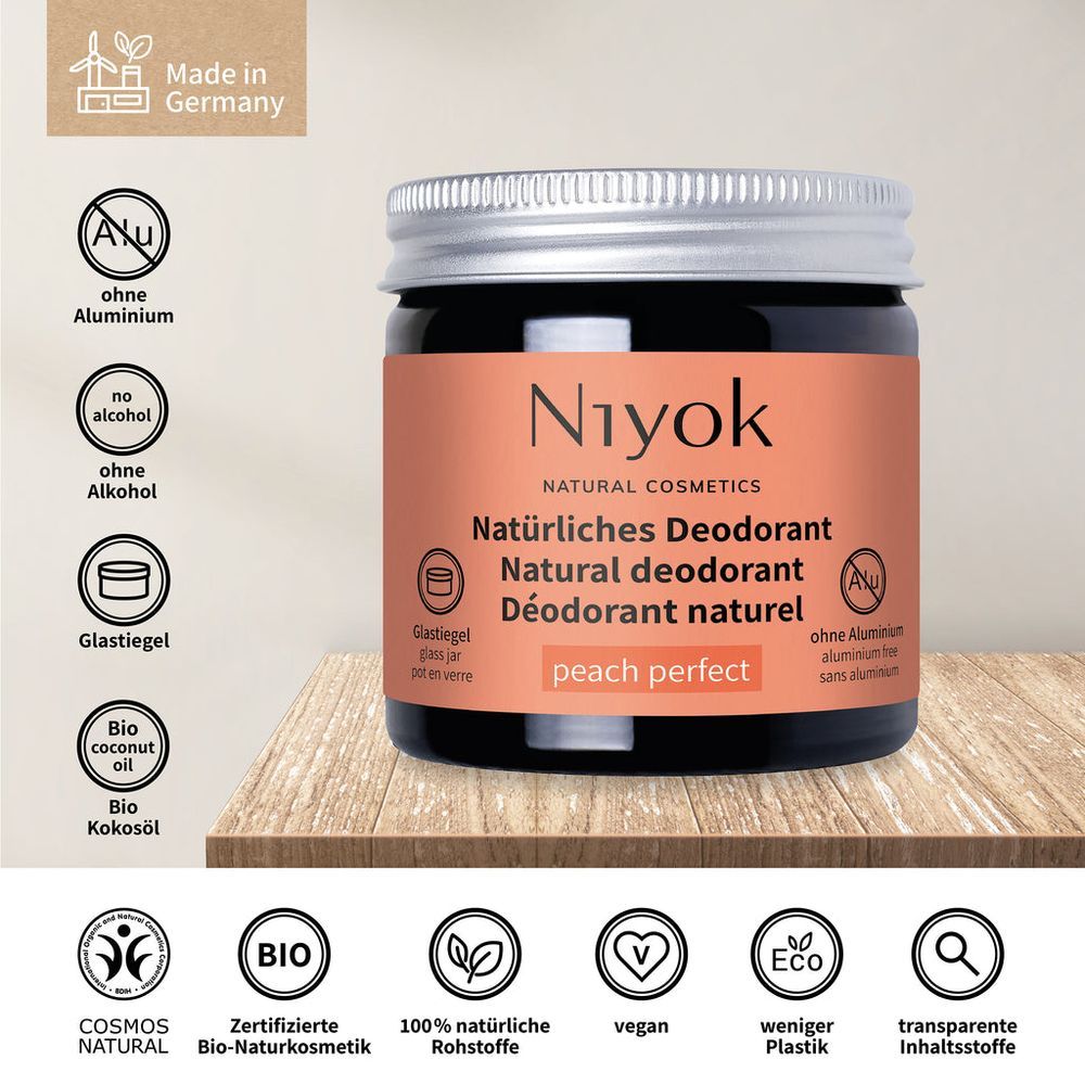 Niyok - 2-In-1 Natural Deodorant Cream - Peach Perfect - 40 ml