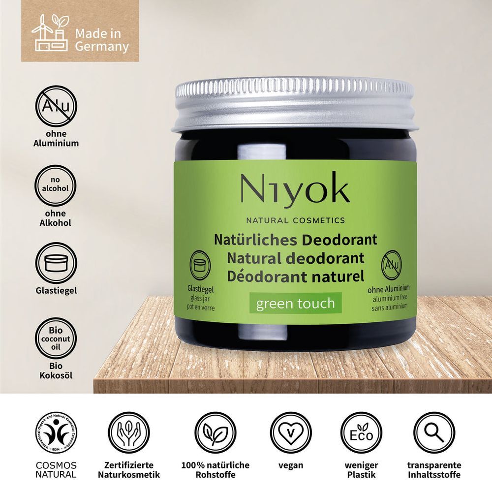 Niyok - 2-In-1 Natural Deodorant Cream - Green Touch - 40 ml