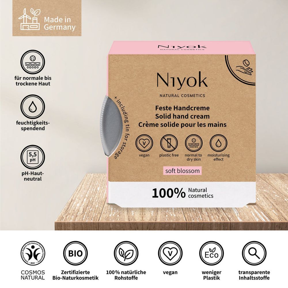 Niyok - Vegan Soft Blossom Natural Solid Hand Cream - 50g