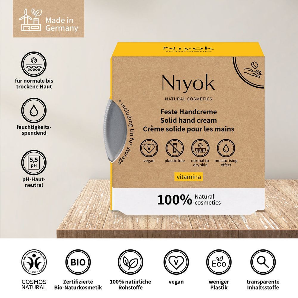 Niyok - Vegan Vitamina Natural Solid Hand Cream - 50g