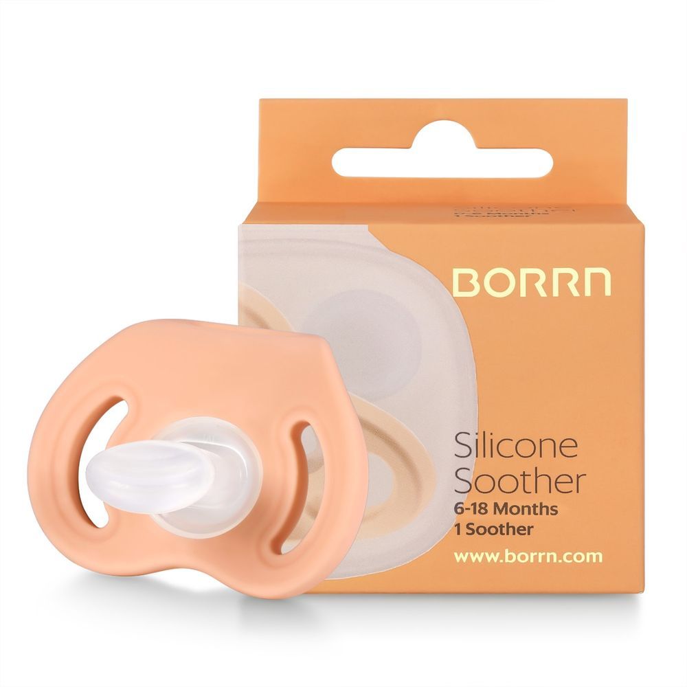 BORRN - Silicone BPA Free Innovative Soother  - 0-6 Months - Orange