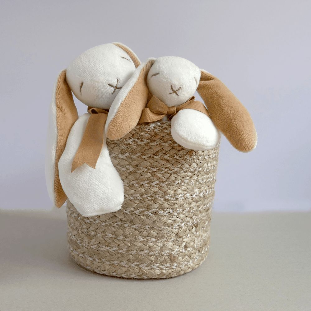 Maud N Lil - Organic Mini Comforter Toy - Bunny - 20cm - Biscuit