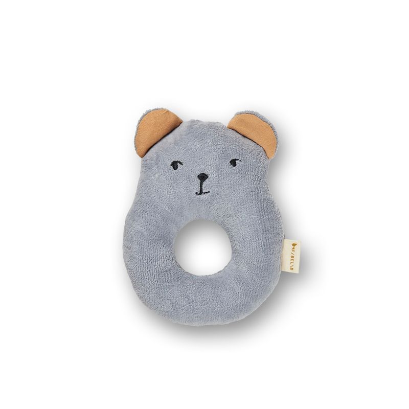 Fabelab - Organic Cotton Rattle Bear - Pigeon Blue