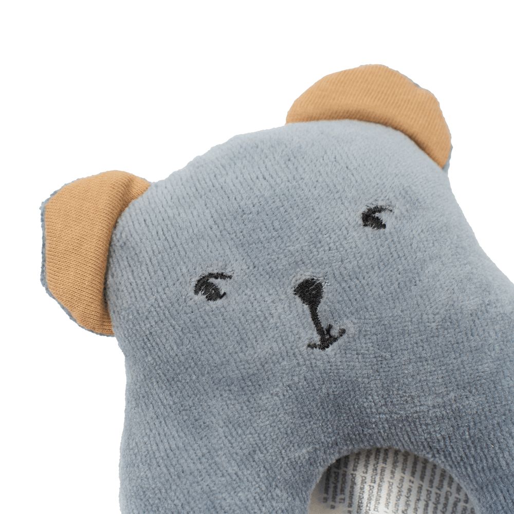 Fabelab - Organic Cotton Rattle Bear - Pigeon Blue