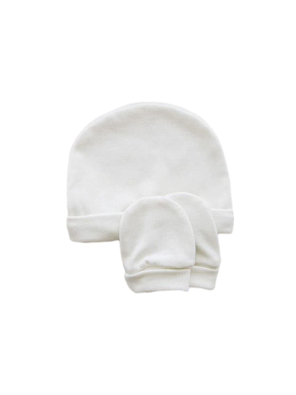 Gloop - Baby' Organic Hat And Gloves - White Pearl - 3 Pcs