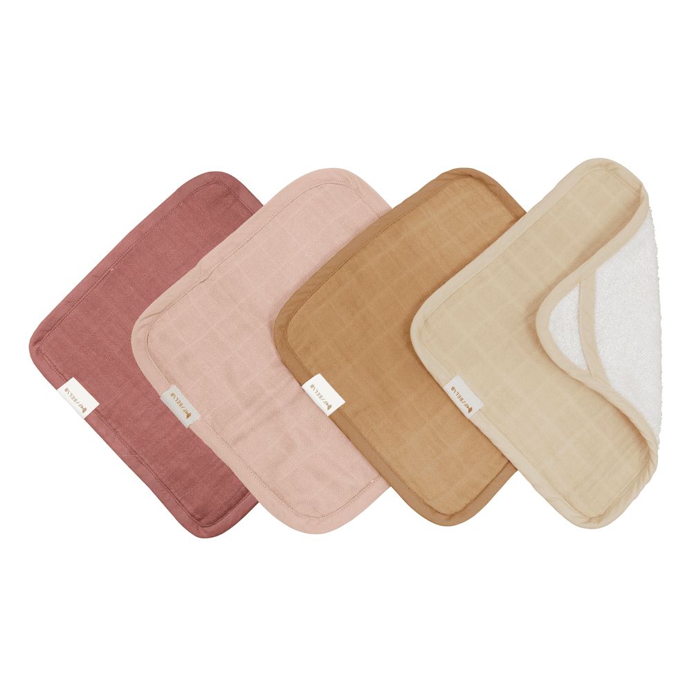 Fabelab - Organic Washcloths - Dusty Rose Mix - 4pcs