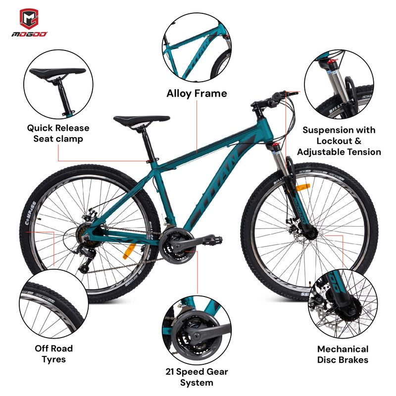 Mogoo - Titan Mountain Bicycle - Dark Green - 29-Inch