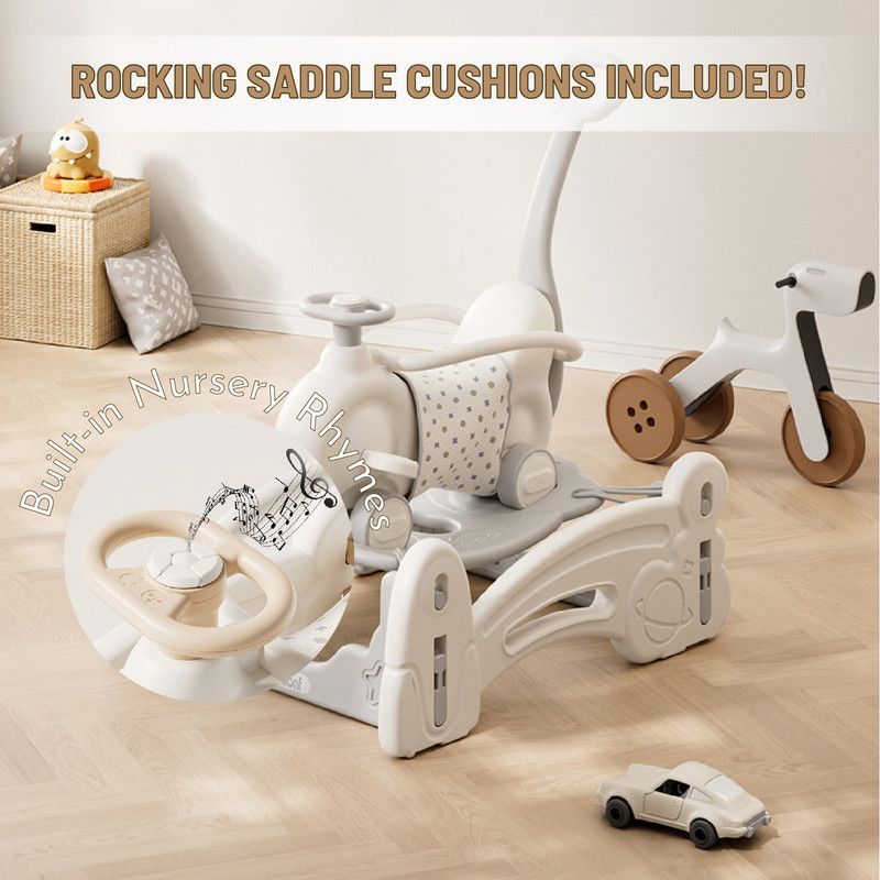 Lovely Baby - 5-In-1 Multi-Functional Rocking Horse - White