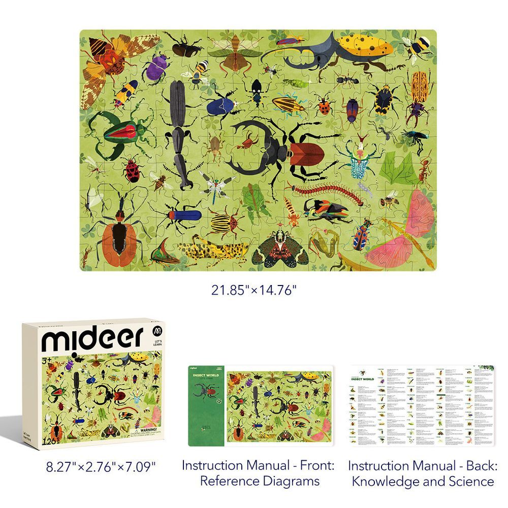 Mideer - Let's Learn Educational Puzzle - Insect World - 126pcs