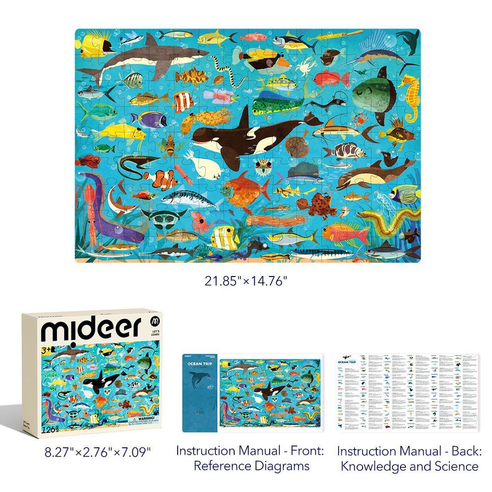 Mideer - Let's Learn Educational Puzzle - Ocean Trip - 126pcs