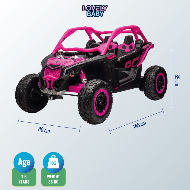 Lovely Baby - Turbo Ride On UTV For Kids - Pink