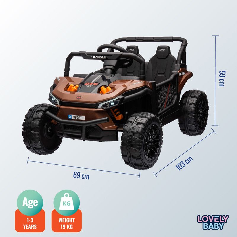 Lovely Baby - UTV Powered Ride-On Car - Brown