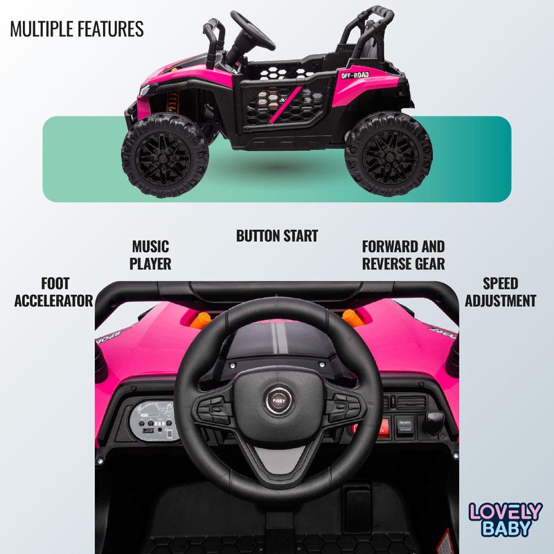 Lovely Baby - UTV Powered Ride-On Car - Pink