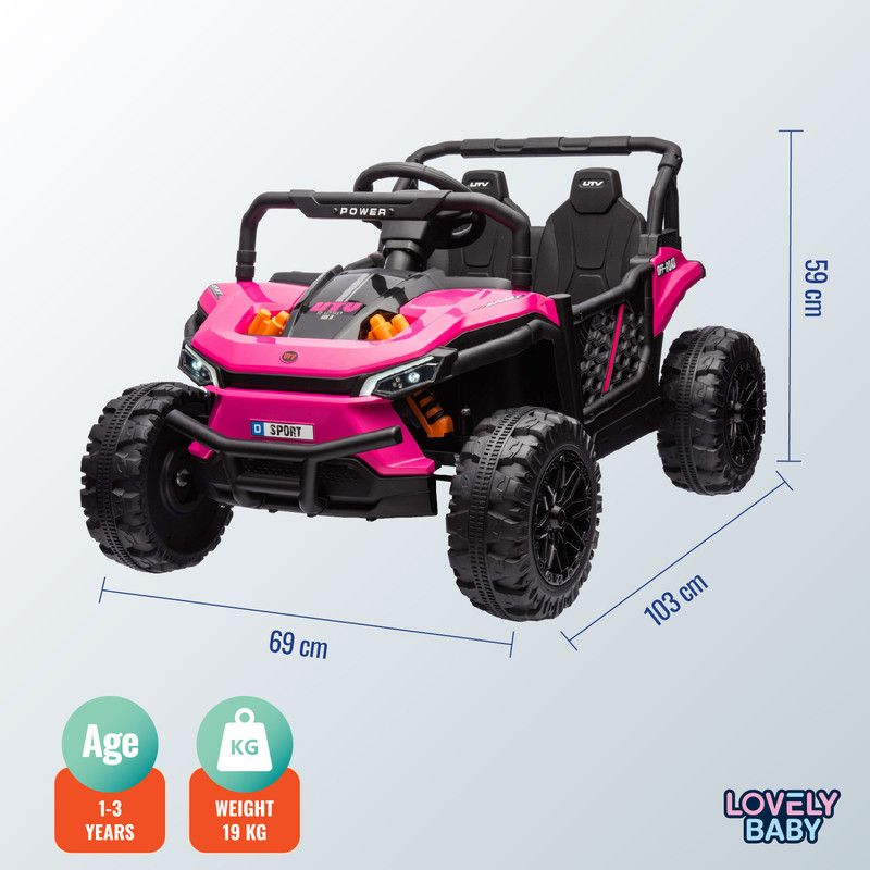 Lovely Baby - UTV Powered Ride-On Car - Pink