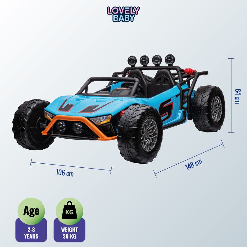 Lovely Baby - Super Monster Powered Ride-On Car - Blue