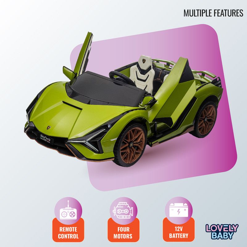 Lovely Baby - Lamborghini Sian Roadster Ride-On Car - Green