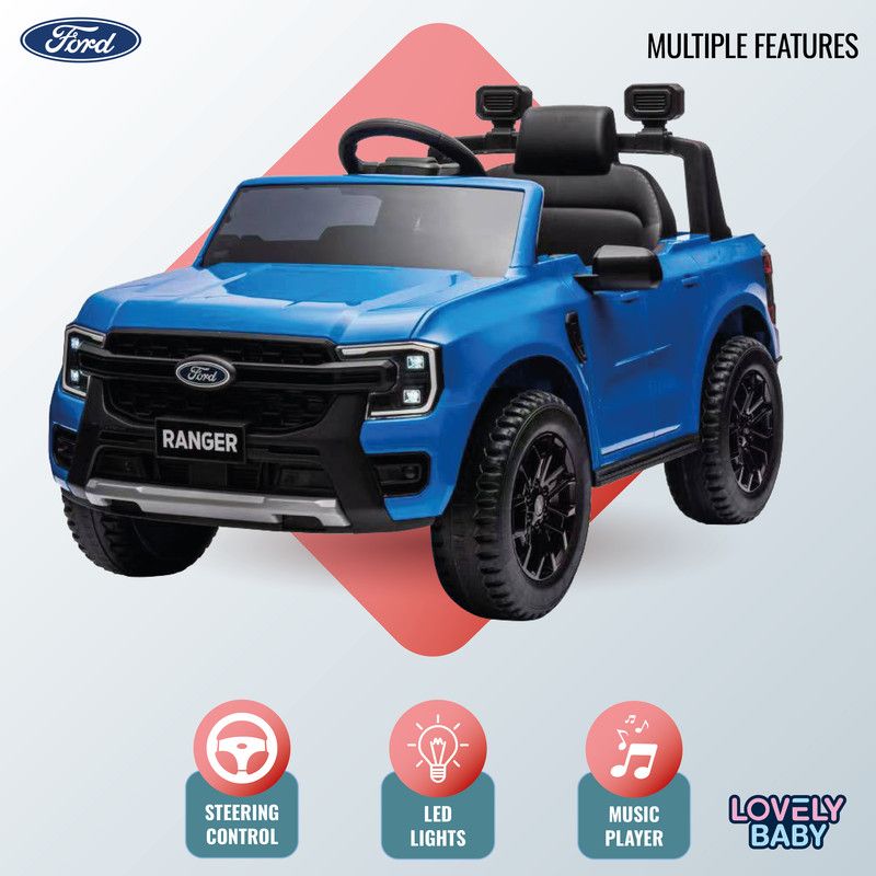 Lovely Baby - Ford Ranger Ride On Jeep for Kids - Blue