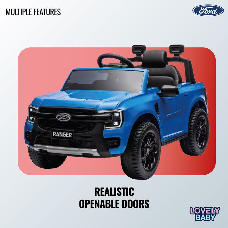 Lovely Baby - Ford Ranger Ride On Jeep for Kids - Blue