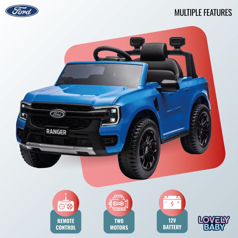 Lovely Baby - Ford Ranger Ride On Jeep for Kids - Blue