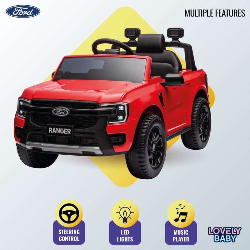 Lovely Baby - Ford Ranger Ride On Jeep for Kids - Red