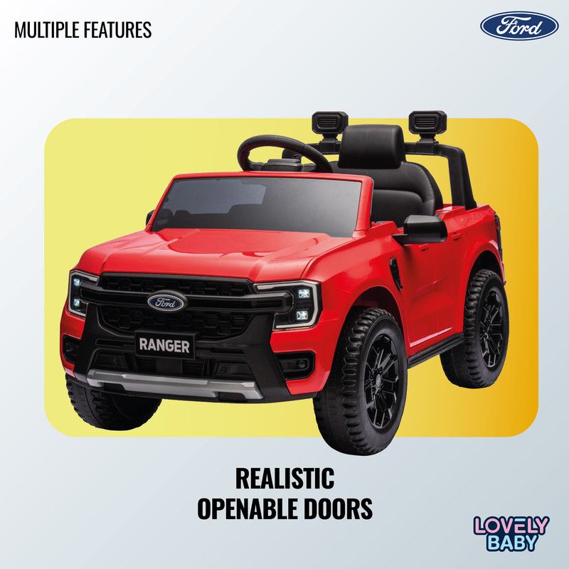 Lovely Baby - Ford Ranger Ride On Jeep for Kids - Red