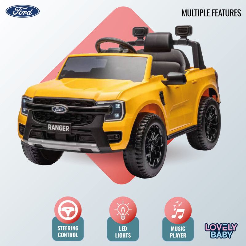 Lovely Baby - Ford Ranger Ride On Jeep for Kids - Yellow