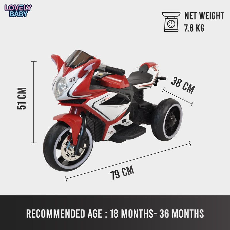 Lovely Baby - Super Bike Ride-On - Red - 6 V