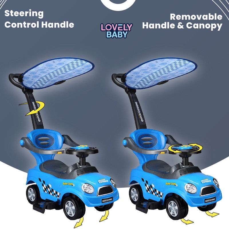 Lovely Baby - Super Coupe Kids Ride-On Push Car - Blue