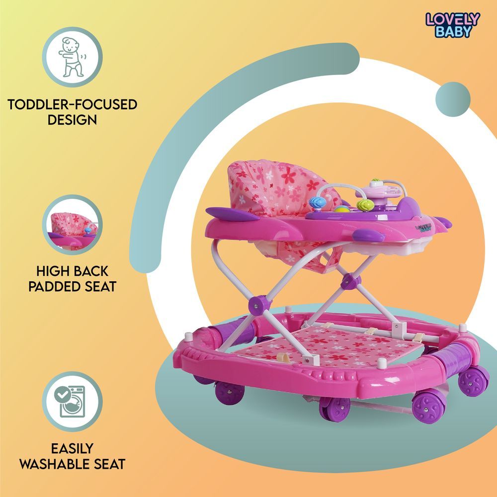 Lovely Baby - Rocking Baby Walker - Pink