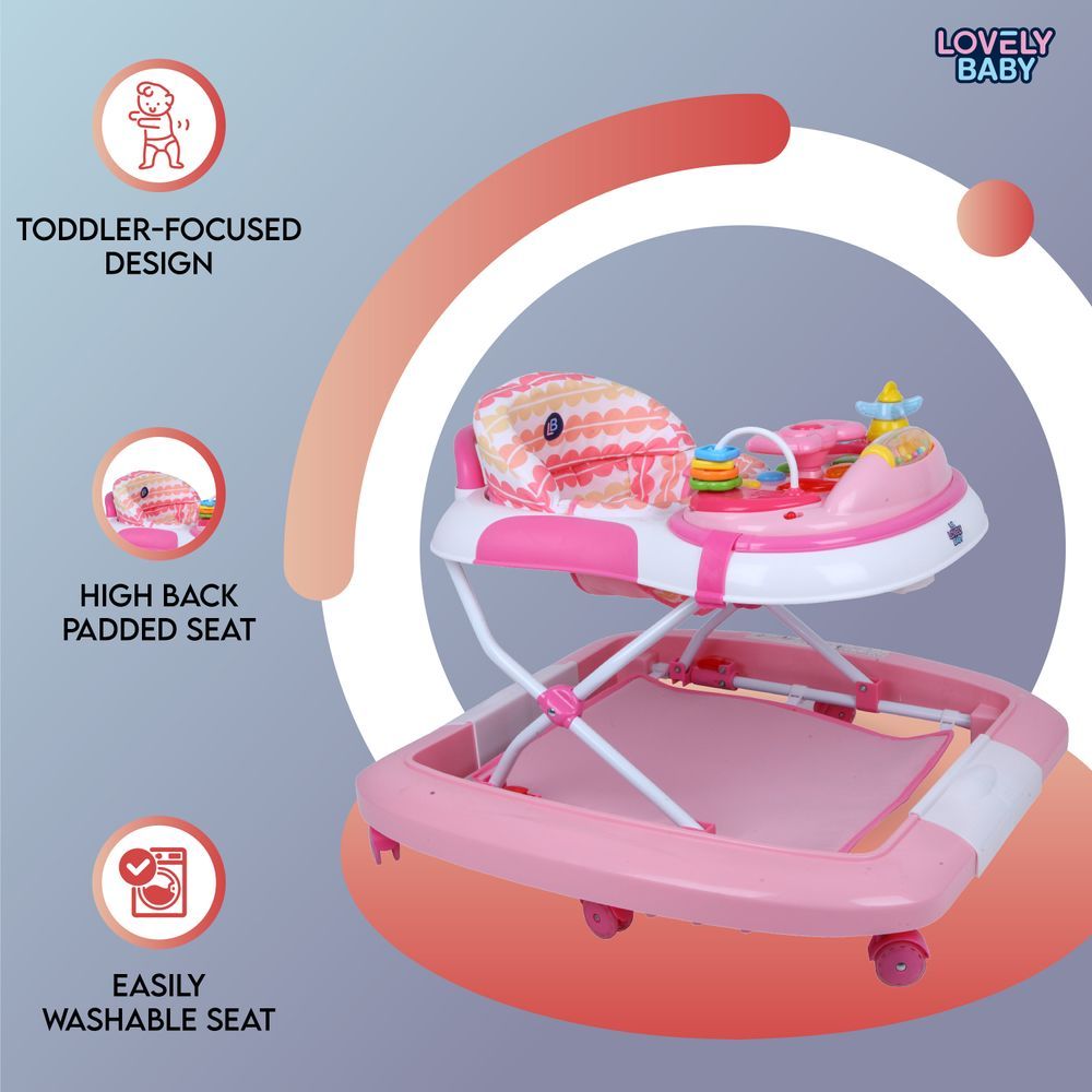 Lovely Baby - Dash Baby Walker - Pink