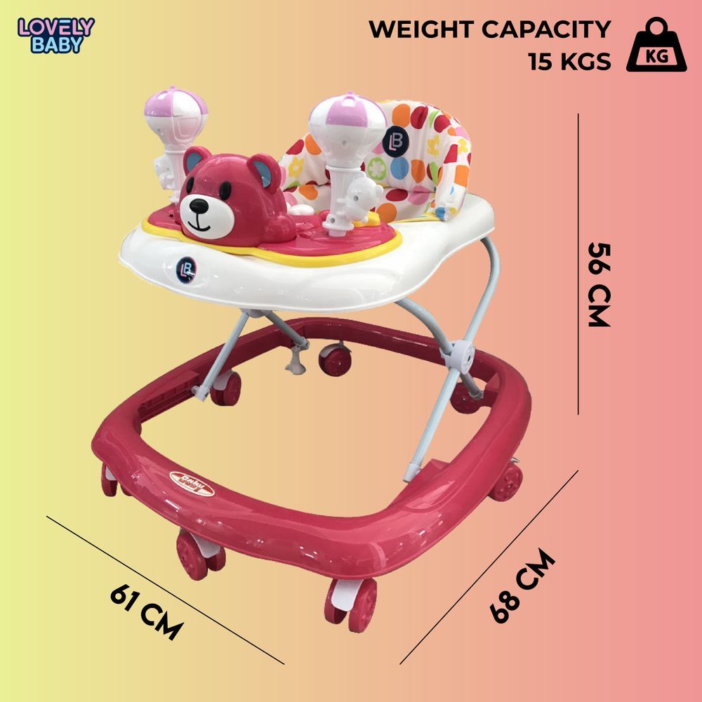 Lovely Baby - Fuzzy Baby Walker - Pink