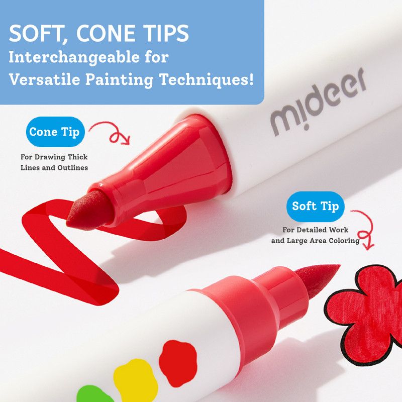 Mideer - Dual Tip Washable Markers - 12 Pcs