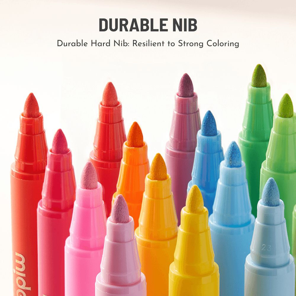 Mideer - Round Nib Acrylic Markers - 24 Colors